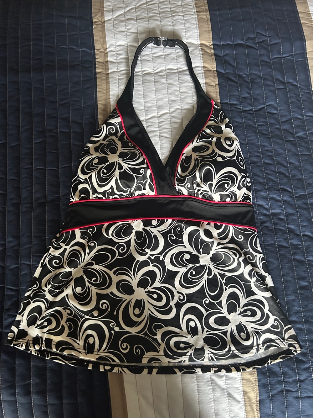 Caribbean Joe Takini Swim Top Black/White